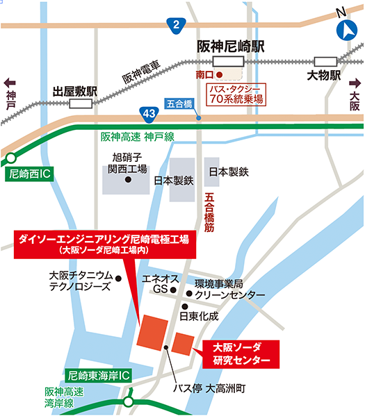 尼崎電極工場MAP